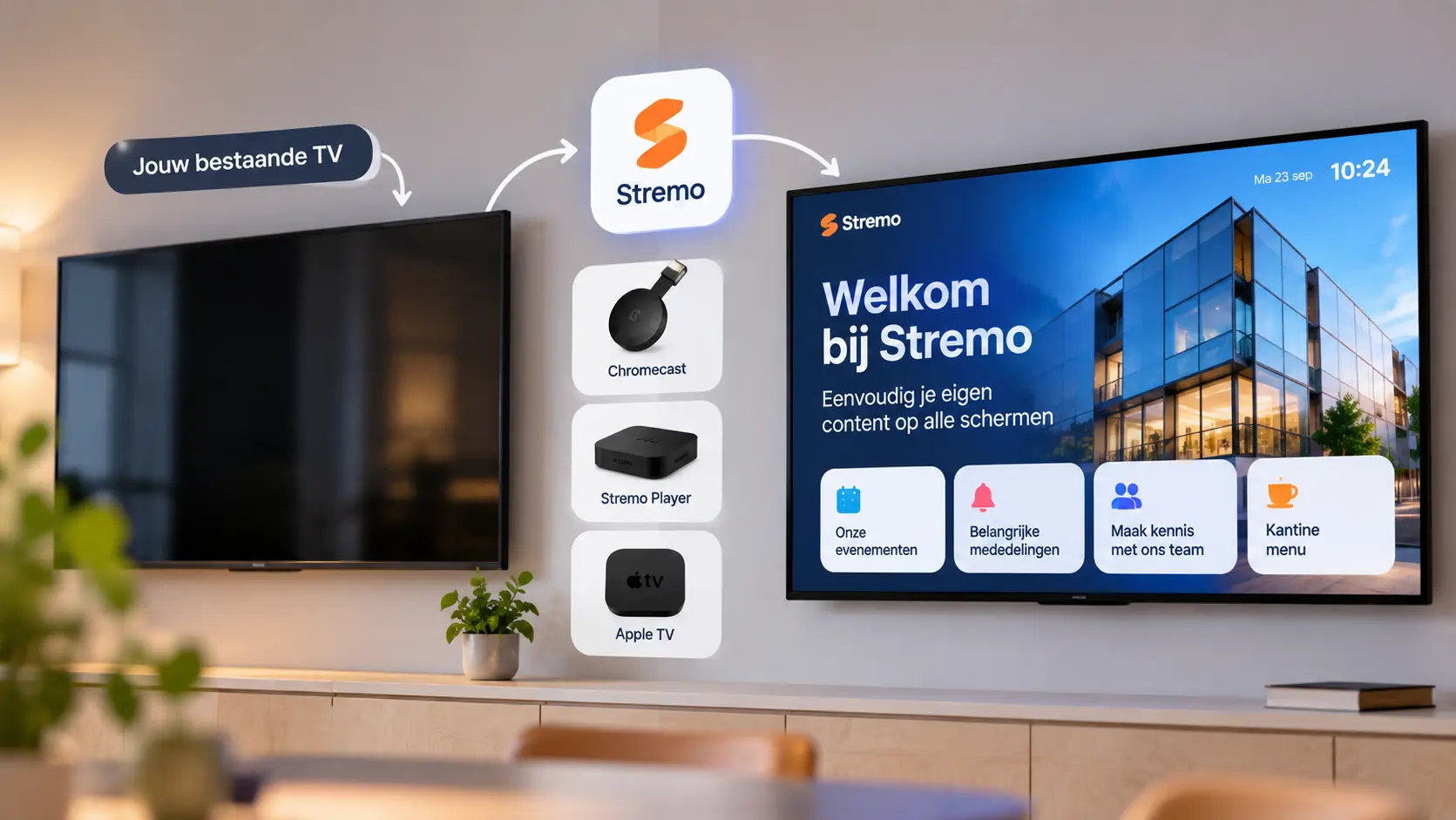 Kan ik mijn bestaande tv gebruiken voor narrowcasting?